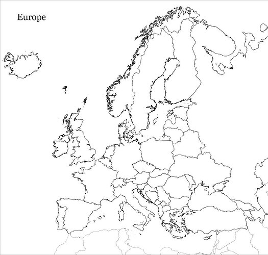 Colouring Map Europe E