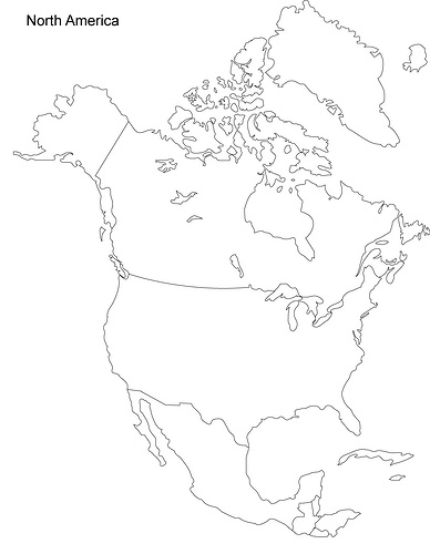 Colouring Map North America