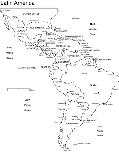 Colouring Map Latin America N