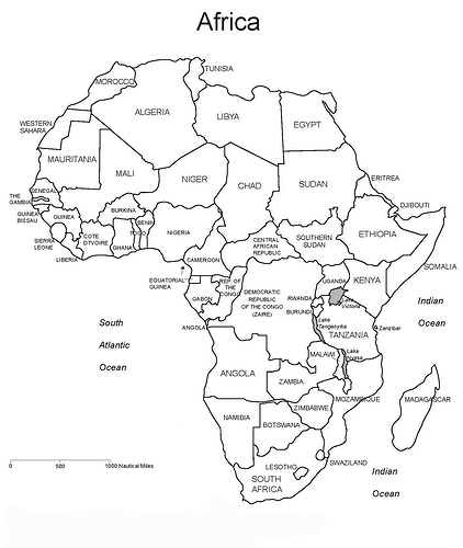 Colouring Map Africa N