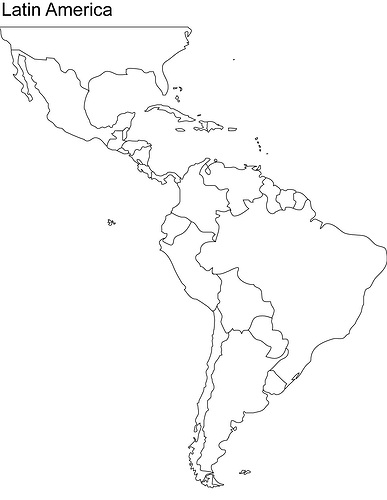 Colouring Map Latin America